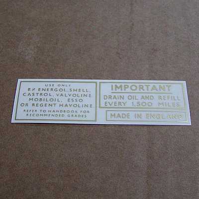 Oil Drain & Refill Decal Oil Drain & Refill Decal